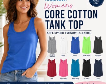 Port & Co Women’s Core Cotton Tank Top | Soft Breathable Summer Tank | Casual Everyday Basic Tee | Lightweight Layering Shirt