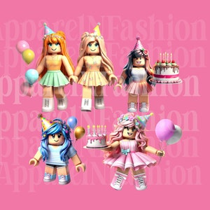 RBlox Birthday Girl PNG Bundle: Party Designs (Digital Download)