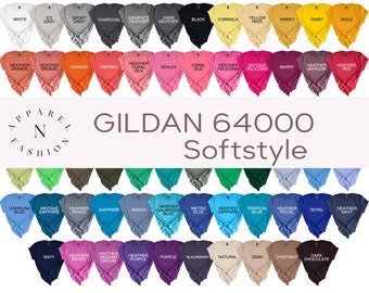 Blank Gildan Softstyle T Shirt, Plain Gildan Heather Shirt, Blank Gildan 64000 Shirt For Sublimation, HTV, Screenprinting, Embroidery