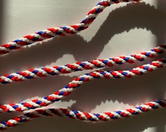 white red and blue shoes