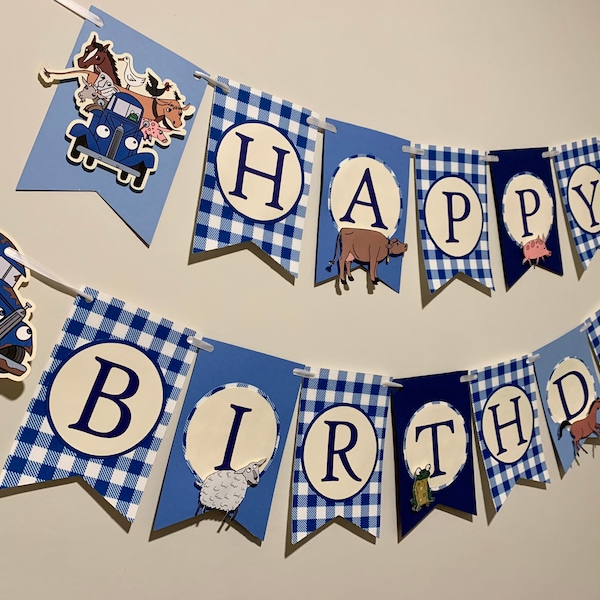 Little Blue Truck Birthday Banner