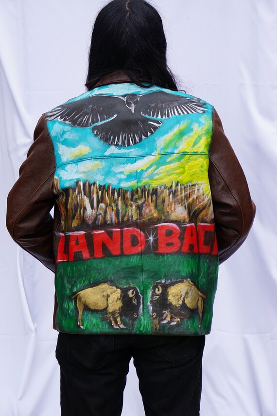 Vintage Hand Painted Leather Jacket 