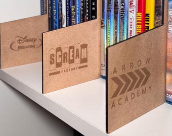 Movie Organization | DVD Shelf Organizers | Media Storage Separators | Movie Collection Organizer