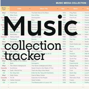 Tabellenkalkulation zur Verwaltung der Musiksammlung | Vinyl-, CD- und Kassetteninventar (Digitaler Download)