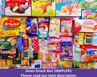 Asian Snack Box | 50 pcs | Best of Japanese Korean Chinese Snacks | SNACK SAMPLERS | Exotic Snack Box | Easter SALE