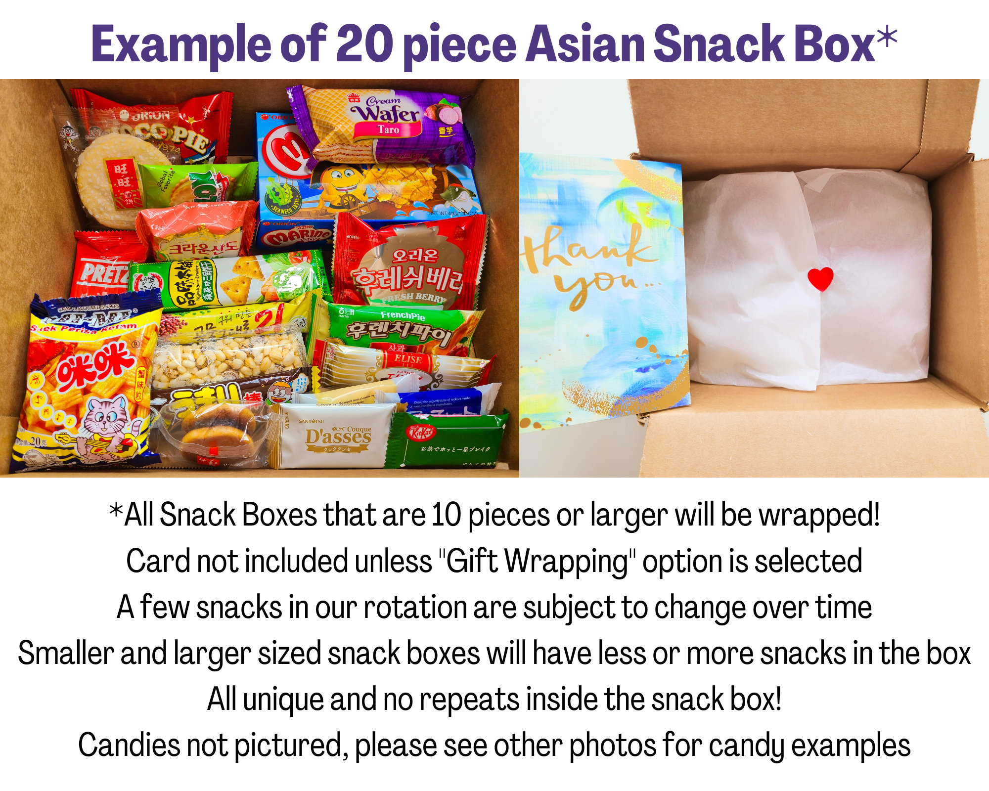 Asian Snack Box Hamper - Includes Japanese, Korean, Chinese Snacks and more