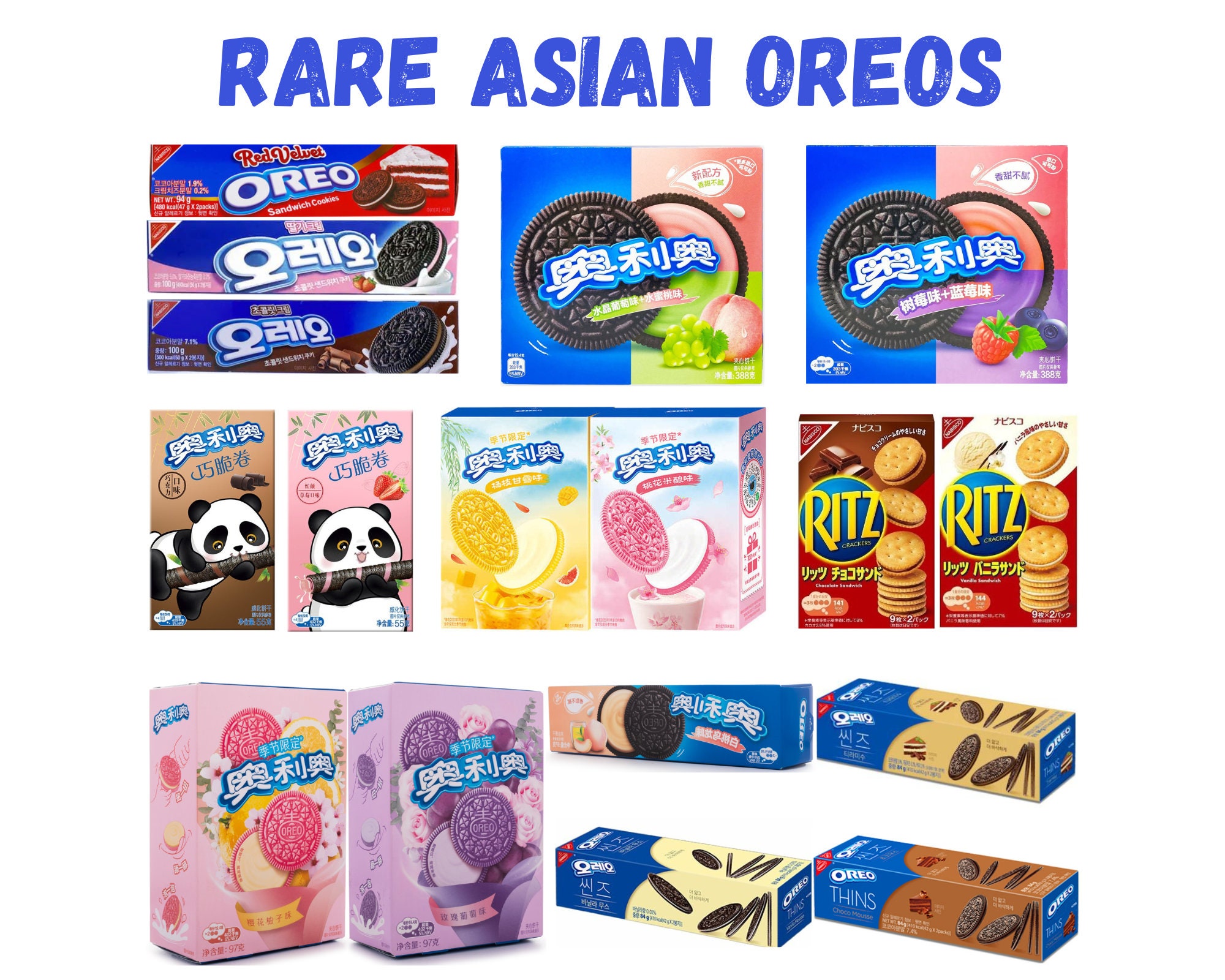 Japanese Korean Cookies Oreos Ritz Exotic Flavors Asian - Etsy Sweden