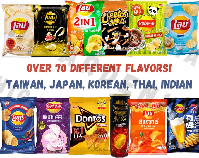 Exotic Thai Lays Bundles 7 Packs of Assorted Flavored Lays Chips Asian Snack Box Etsy