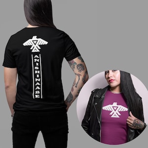 Anishinaabe front and back Totem Style t shirt  (multiple color options)