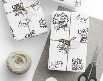 Christian Wrapping Paper, Bible Verse Gift Wrap, Faith Gift Wrap Paper, Religious Gift Wrap, Church Gift Wrapping Paper, Christian Gift Wrap