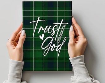 Trust God Christian Journal, Faith Prayer Journal, Bible Study Notebook, Scripture Writing Notebook, Christian Gift for Women