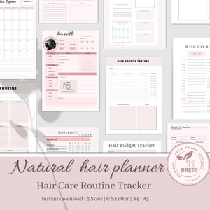 Natural Hair Routine Planner and tracker: Natural hair care  regimen Bundle