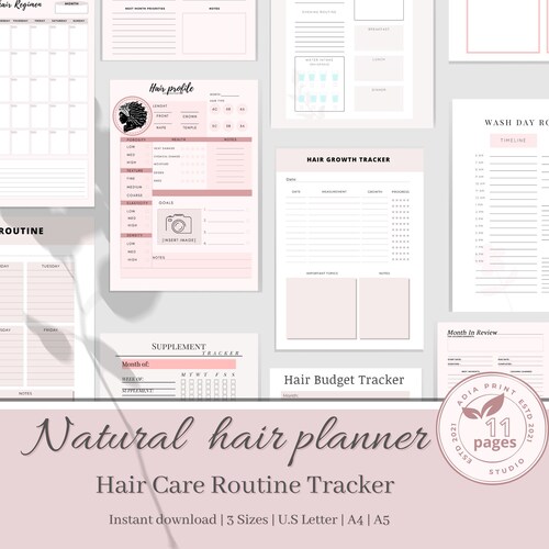 Natural Hair Routine Planner and Tracker: Natural Hair Care - Etsy