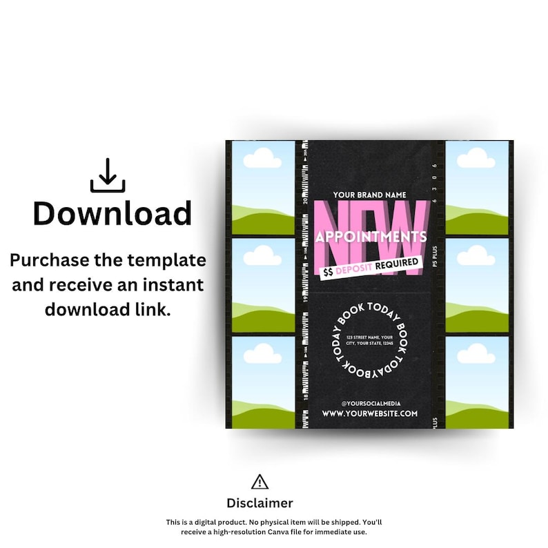 Animated Beauty Appointment Flyer, Social Media Template (canva) - Etsy