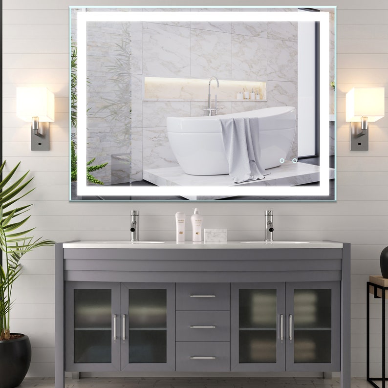 Bathroom LED Mirror Horizontal & Vertical Bathroom Mirror Etsy