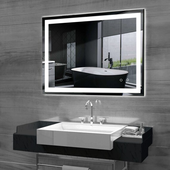Bathroom LED Mirror Horizontal & Vertical Bathroom Mirror Etsy