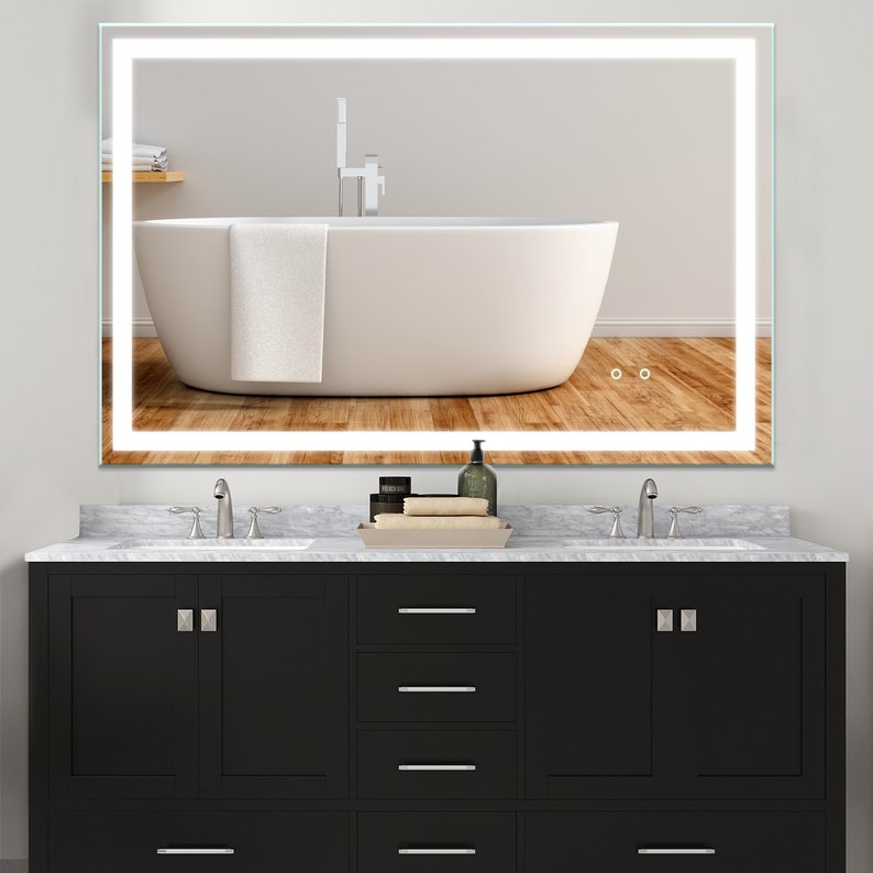 Bathroom LED Mirror Horizontal & Vertical Bathroom Mirror Etsy