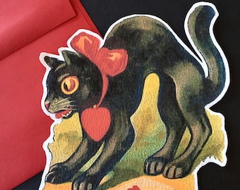 Black Cat Vintage Valentine