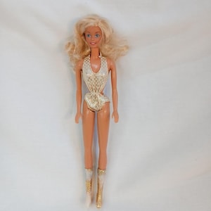 Vintage Barbie 1983 Sun Gold Malibu Barbie Doll Gold Swimsuit Suit Mattel