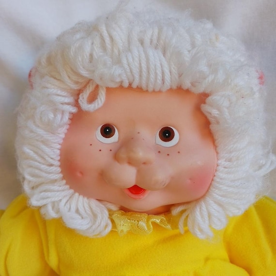 Vintage 1983 BLUE BOX Vinyl Face Sheep Plush Doll 12