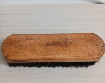 Vintage Empire Pure Horsehair Shoe Shine Polisher Brush Wood USA