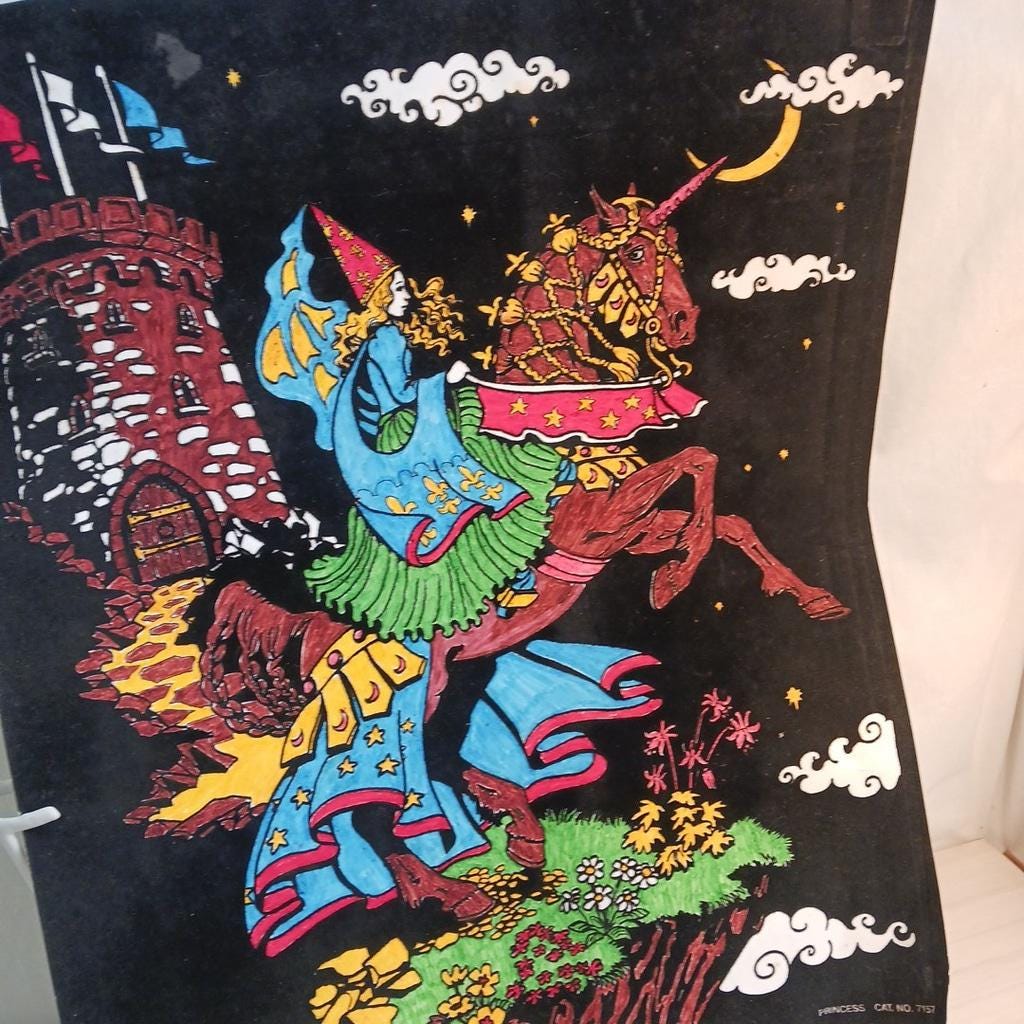 Western Graphics Corporation Velvet Black Light Poster Princess