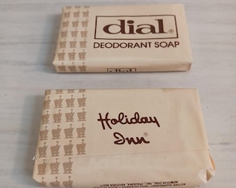 Lote de 2 jabones desodorantes Dial vintage, tamaño viaje, recuerdo original de Holiday Inn