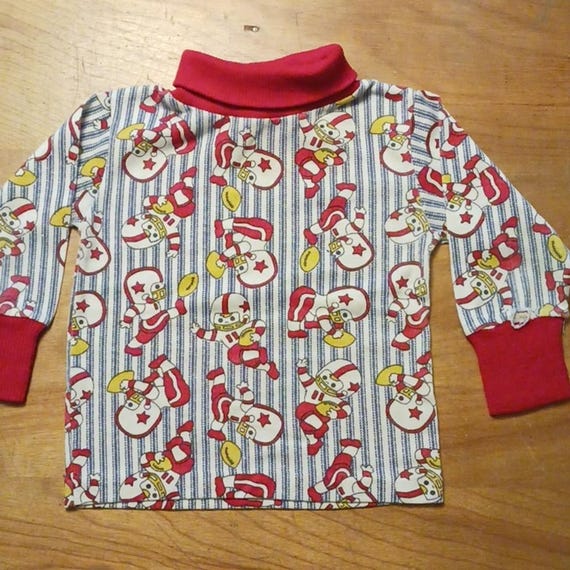 Vtg HEALTH TEX Kids Football graphic Turtleneck Shirt boys 2