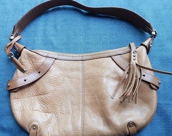 VTG Boho leather Liz Claiborne NY Hobo Bag Purse Shoulder Clutch Sack Hippie