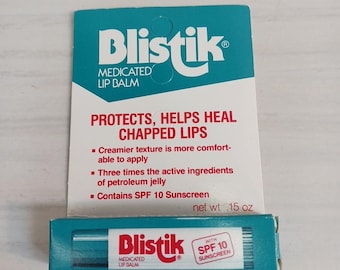 Vintage Blistik Medicated Lip Balm New Old Stock 1988 Easy Glide Formula