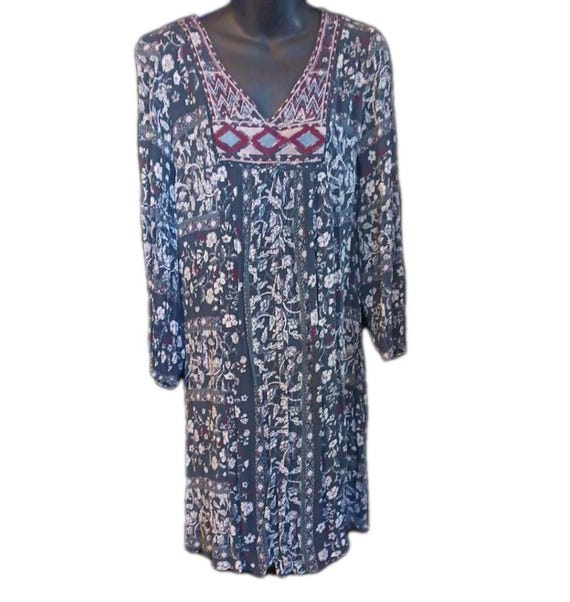 knox rose boho dress Womens M Blue Purple Floral Embroidered Long Sleeve Rayon bridal_gown Emilia Wickstead Keeley Dress Color:Marigold