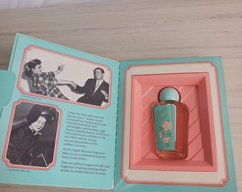 Vintage 1983 Avon Apple Blossom .5oz. Cologne In Original Sleeve And Book Box