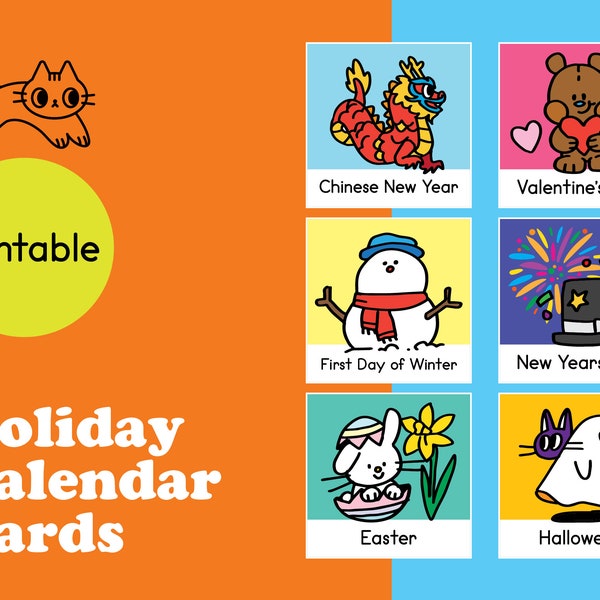 Holiday and School Events Calendar Cards