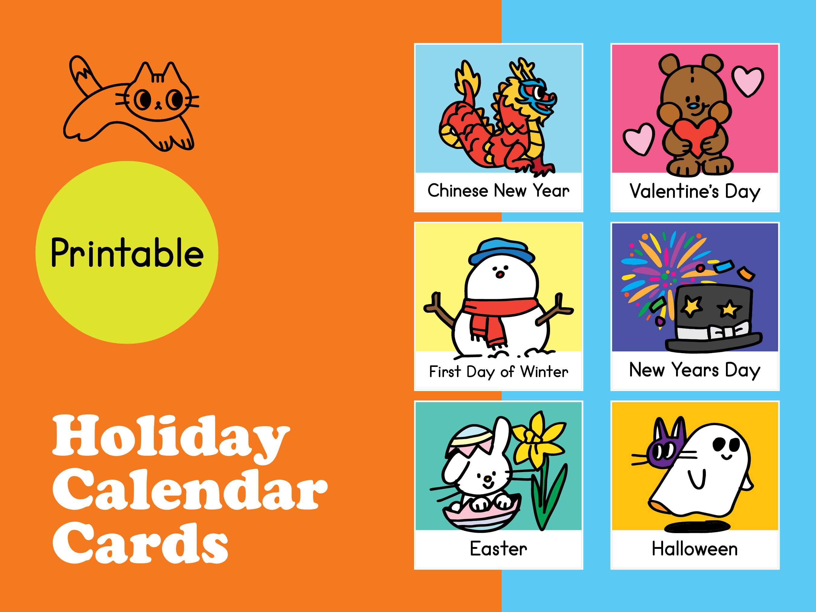 Holiday Calendar Cards - Etsy