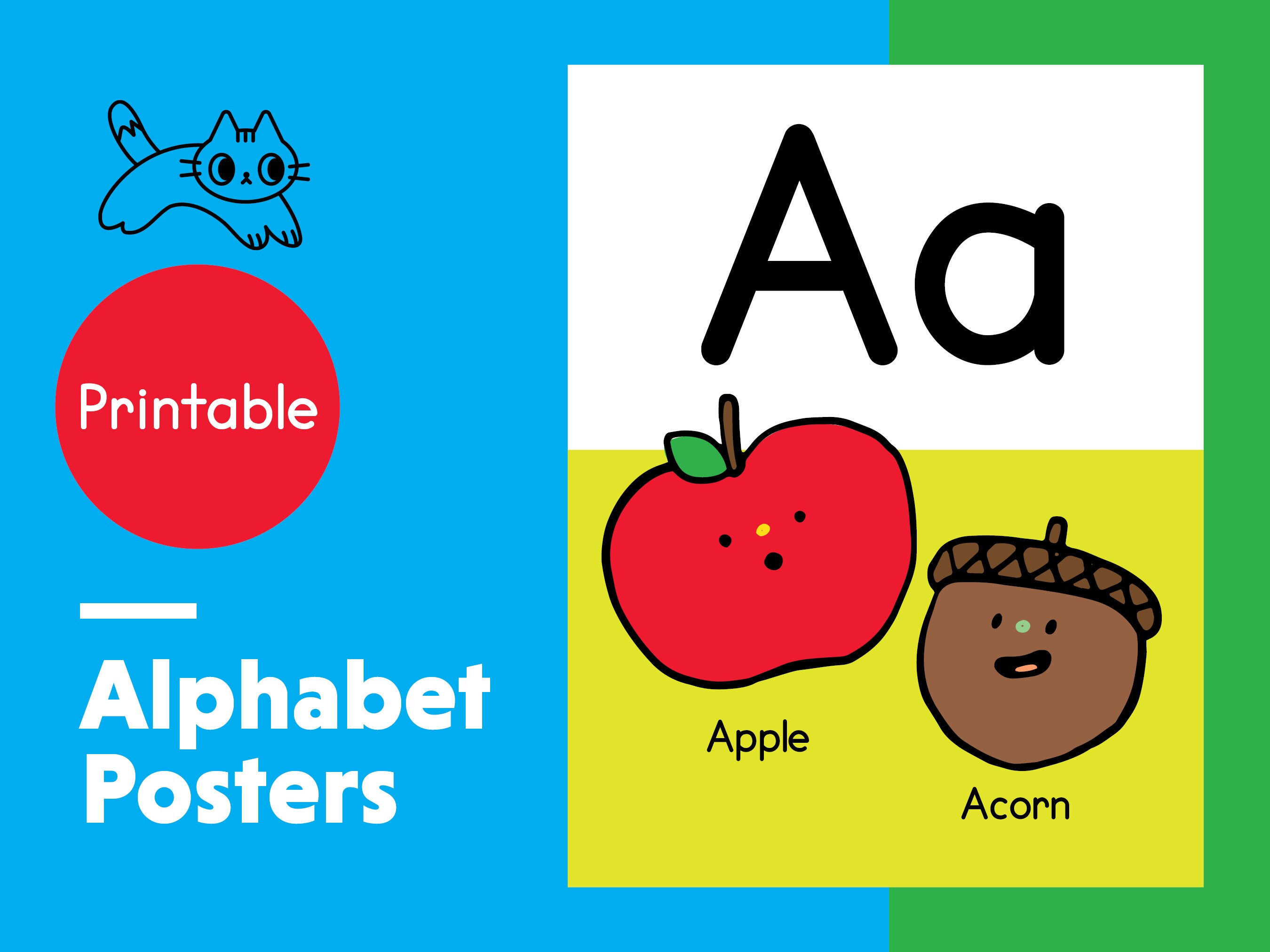 Alphabet Letter Word Poster Printable Classroom Decor for Preschool ...