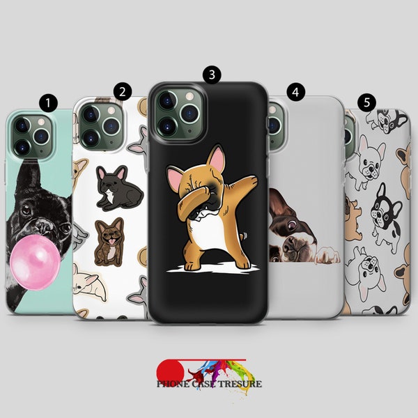 Französische Bulldogge Handyhülle Hunde Passt iPhone 15 14 13 12 11 SE Samsung A15 S23 S22 S21FE S24 S20 süßer Hund Hund Pixel 7A 8A 6A case