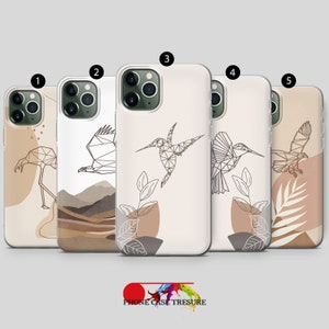 Capa Birds Case Hummingbird Bird para iPhone 14 Pro, 13 Pro, 12, 11, XR, XS, 8+ e Samsung S10, S21 FE, A50, A52, Google Pixel