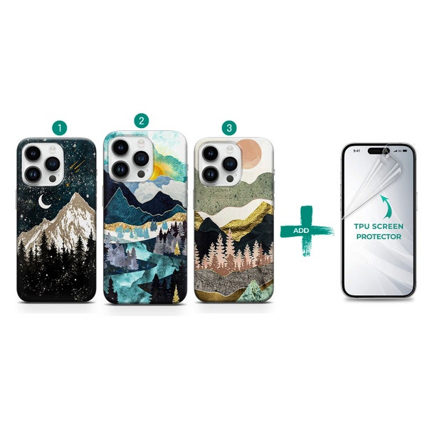 Canva phone case Nature phone case fit for iPhone 15, 14, 13, 12, 11, XR, 8+, 7, SE, Samsung S10, S9, A73, A13, A34, A54, S23, S22, S21, S20