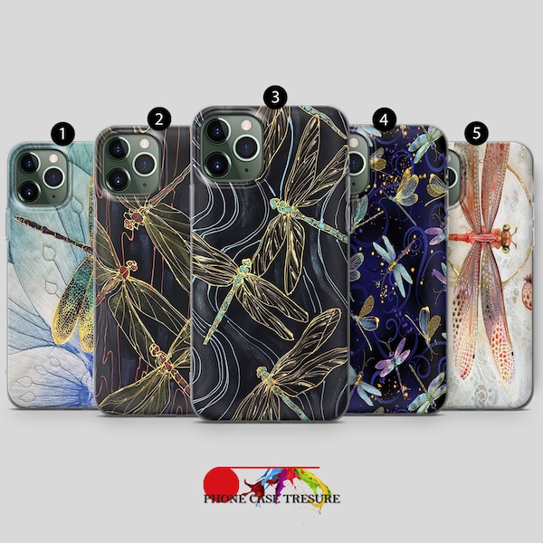 Lovely Nature Dragonfly Phone Case - Fits iPhone 14 13 12 11 XR XS 8+ 7 and Samsung S10 S21FE A13 A52 A23 A32 A33 A34 A54 S23 S9 S8 S7 A73