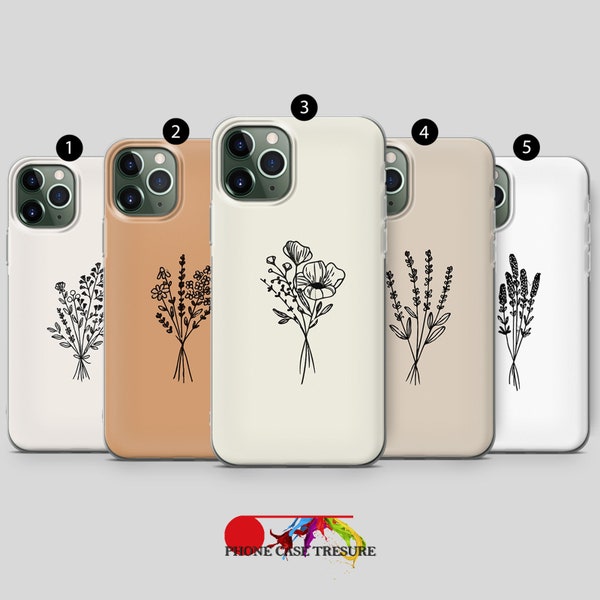 Trockenblumen Hülle passend iPhone 15 Pro 14 13 12 11 SE & Samsung A15 A25 S24 S23 S22 Kunstharz Google Pixel A8 A7 A6