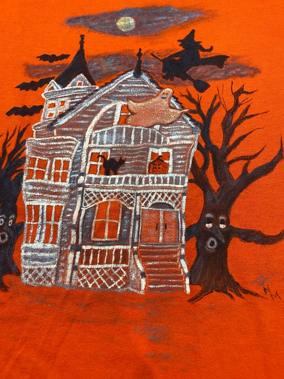 Vintage 80s 90s Haunted House Hand Painted Tshirt… - image 6