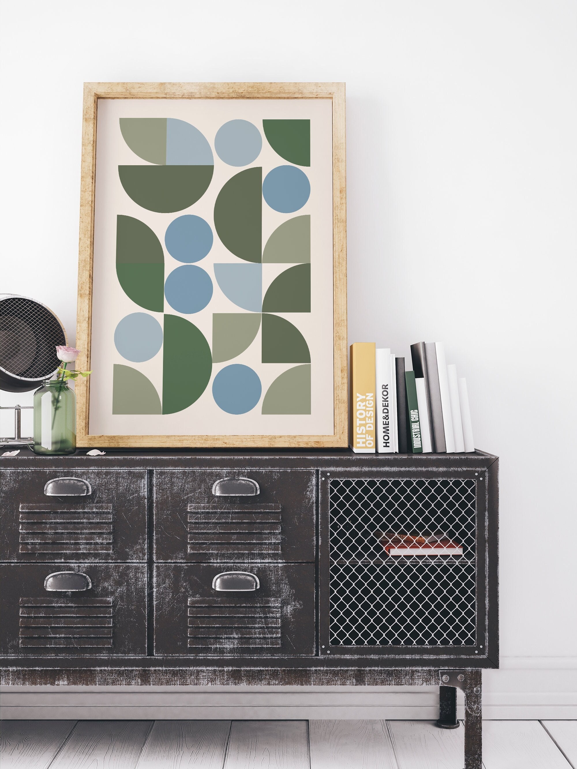 Sage Green and Blue Abstract Print Abstract Art Print Etsy