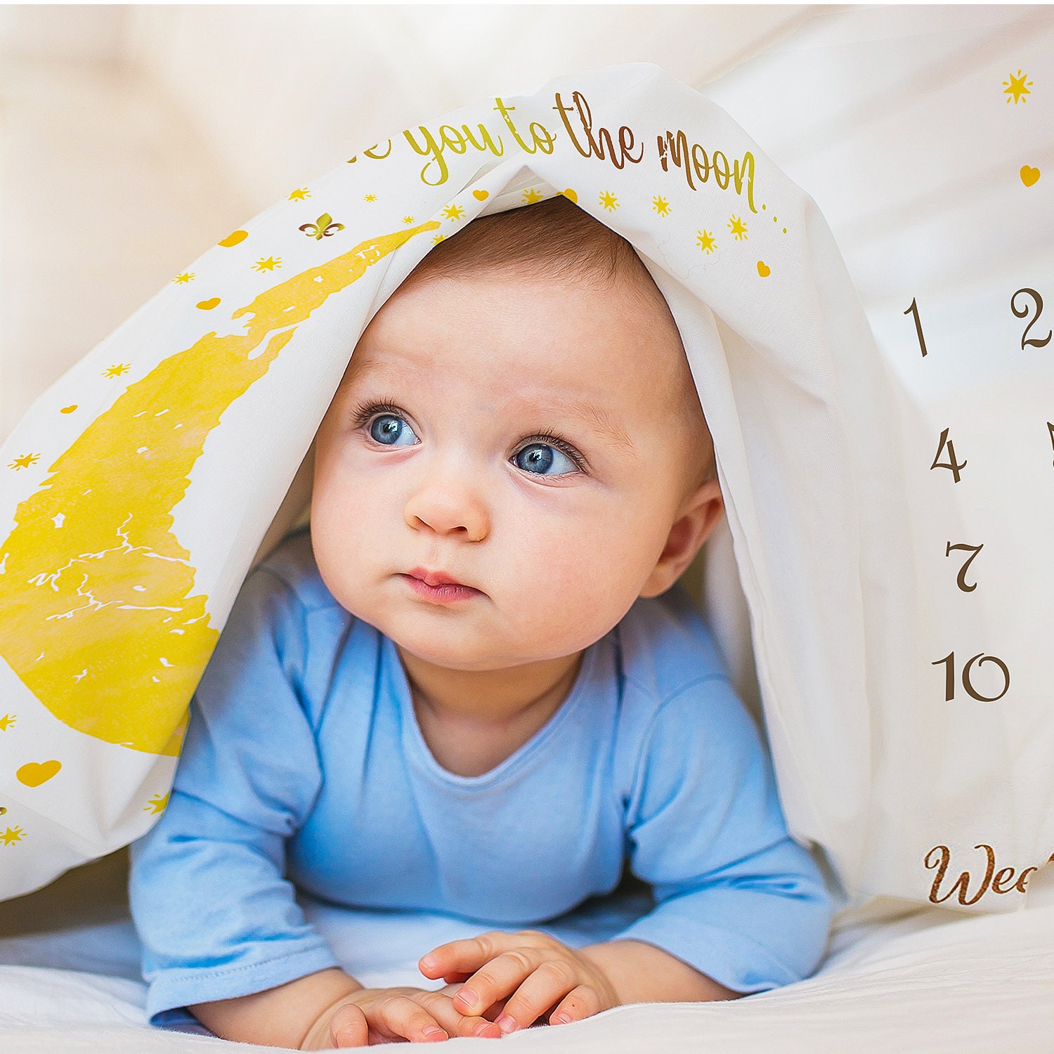 Baby Monthly Milestone Blanket Personalised Baby Shower Etsy UK