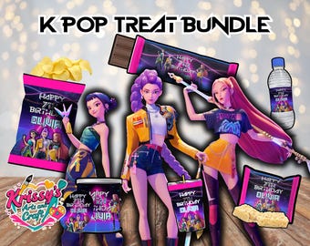 K-Pop Demon Hunter Party Treat Label Bundle – Personalized Printable Set  – Digital File