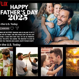 Custom Dadflix EDITABLE Photo Frame Template Happy Father’s Day Father’s Day Netflix Picture Frame Customizable Digital Template 11x8.5 inch