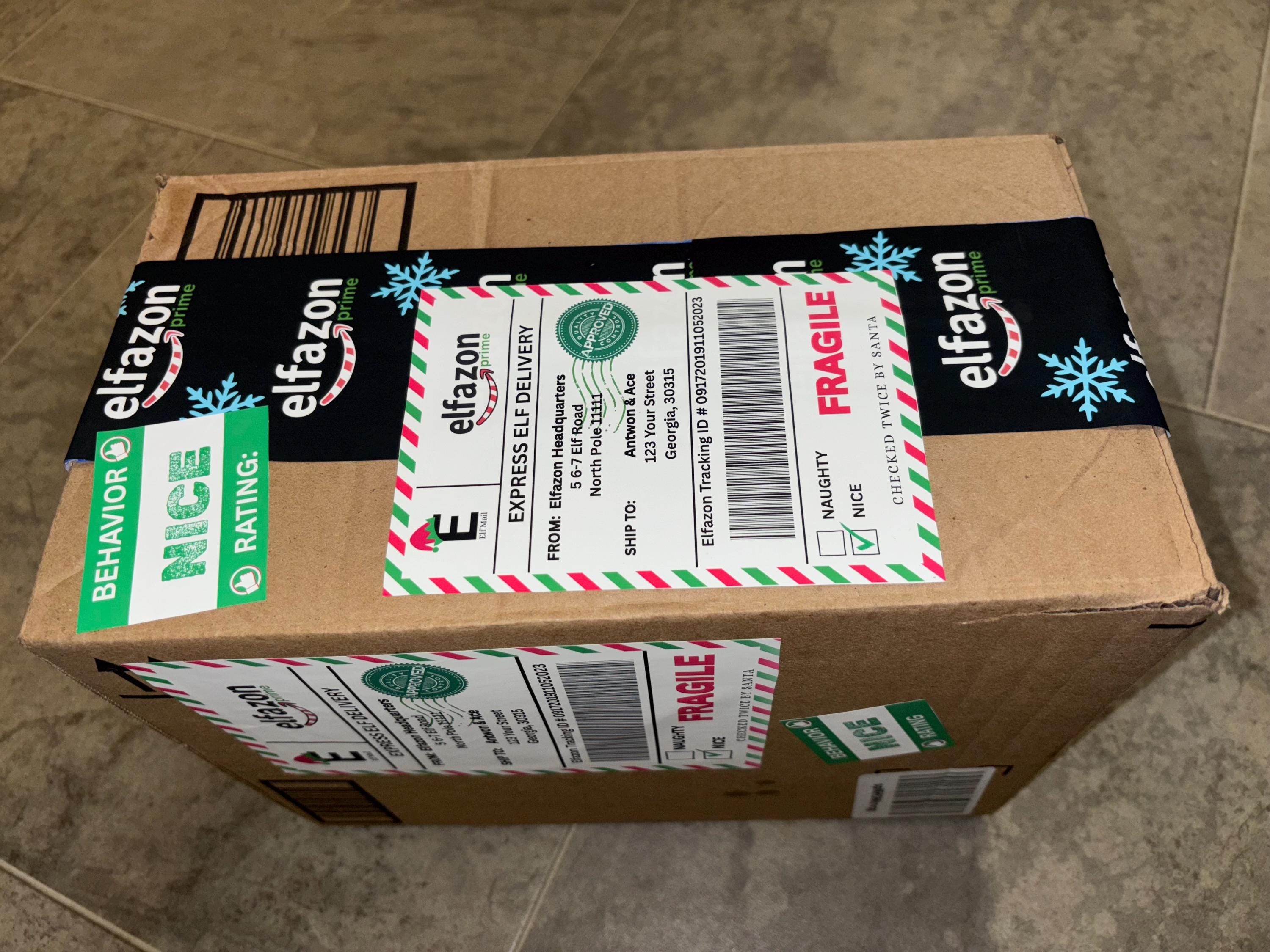 Editable Elfazon Shipping Label | Elf-themed Printable | Canva Template ...