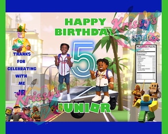 Custom Roblox Treat Labels: Personalized Photo Bundle (Digital Download)