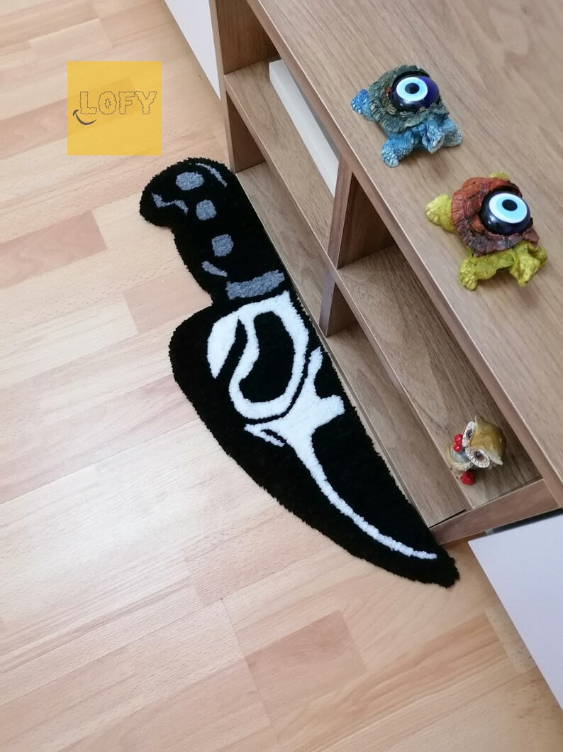 Scream Knife Rug Ghost Face Scary Tufted Horror Movie Etsy