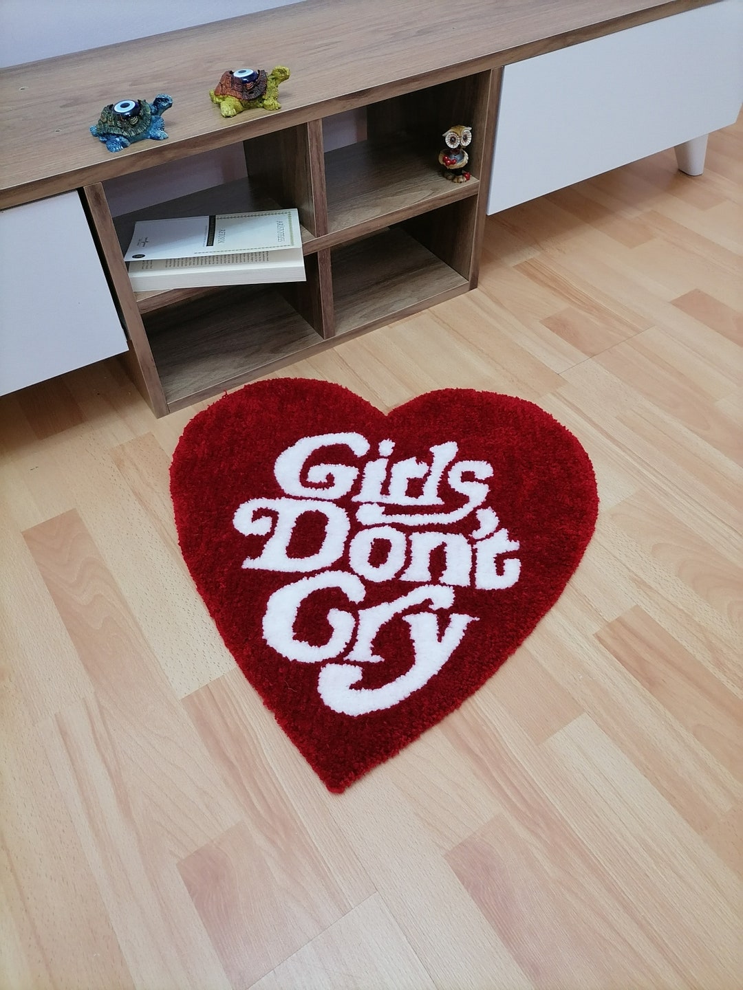 Girls Dont Cry Rug Red Heart Carpet for Girl Bedroom Cute Etsy