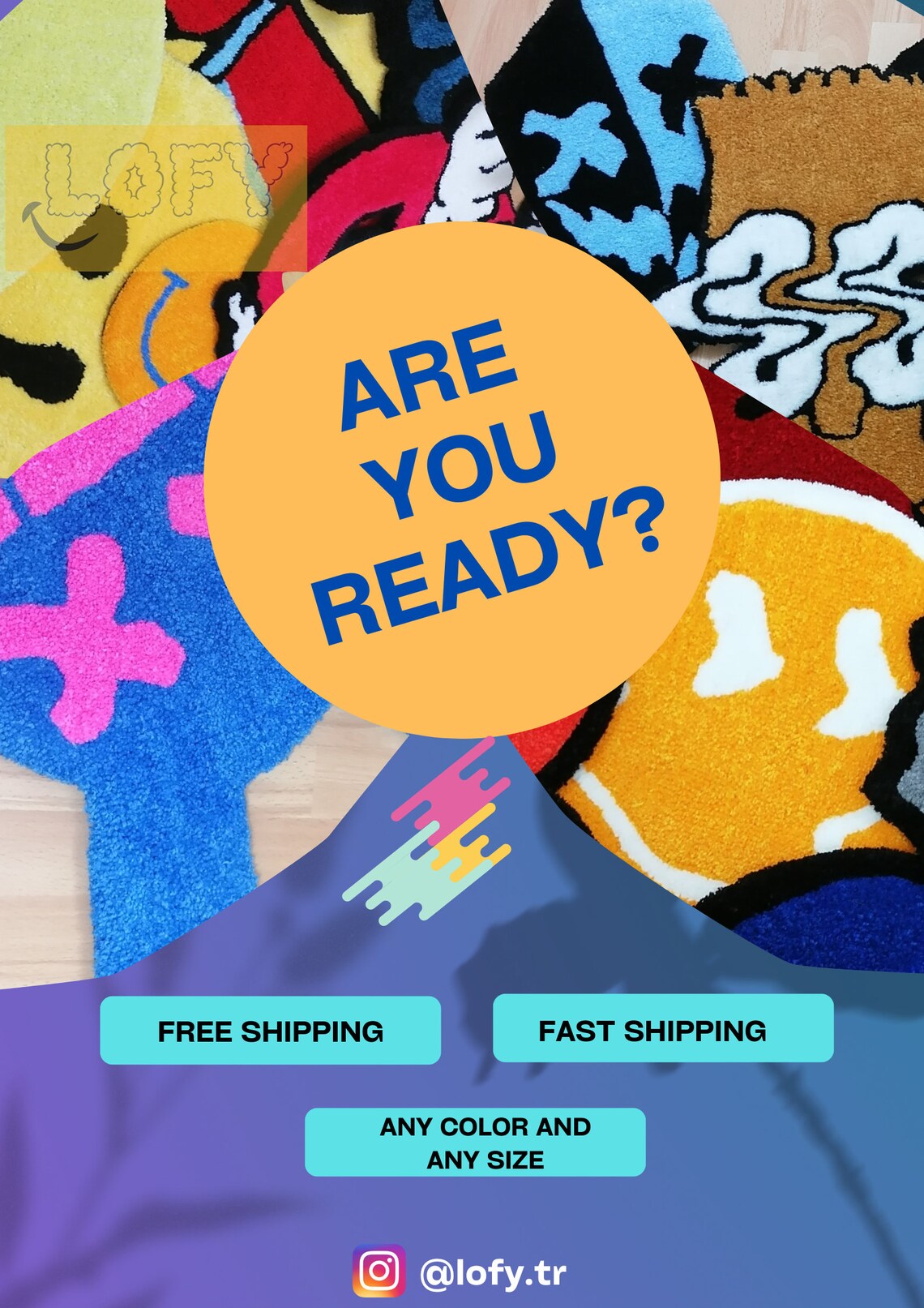 Self Love Rug Red Writing Woman Room Decor Tufted Handwoven Etsy